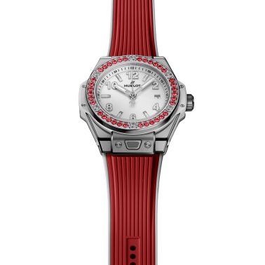 Hublot Big Bang One Click Joyful Steel Red automatic white dial rubber strap 33 mm