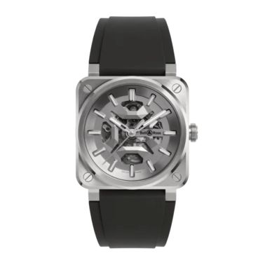 copy ofBell & Ross watch BR 03 Skeleton Black Ceramic automatic 41 mm rubber strap