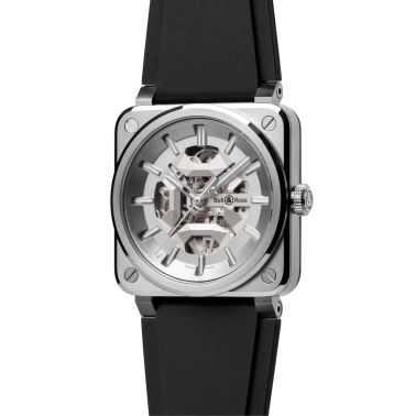 copy ofBell & Ross watch BR 03 Skeleton Black Ceramic automatic 41 mm rubber strap