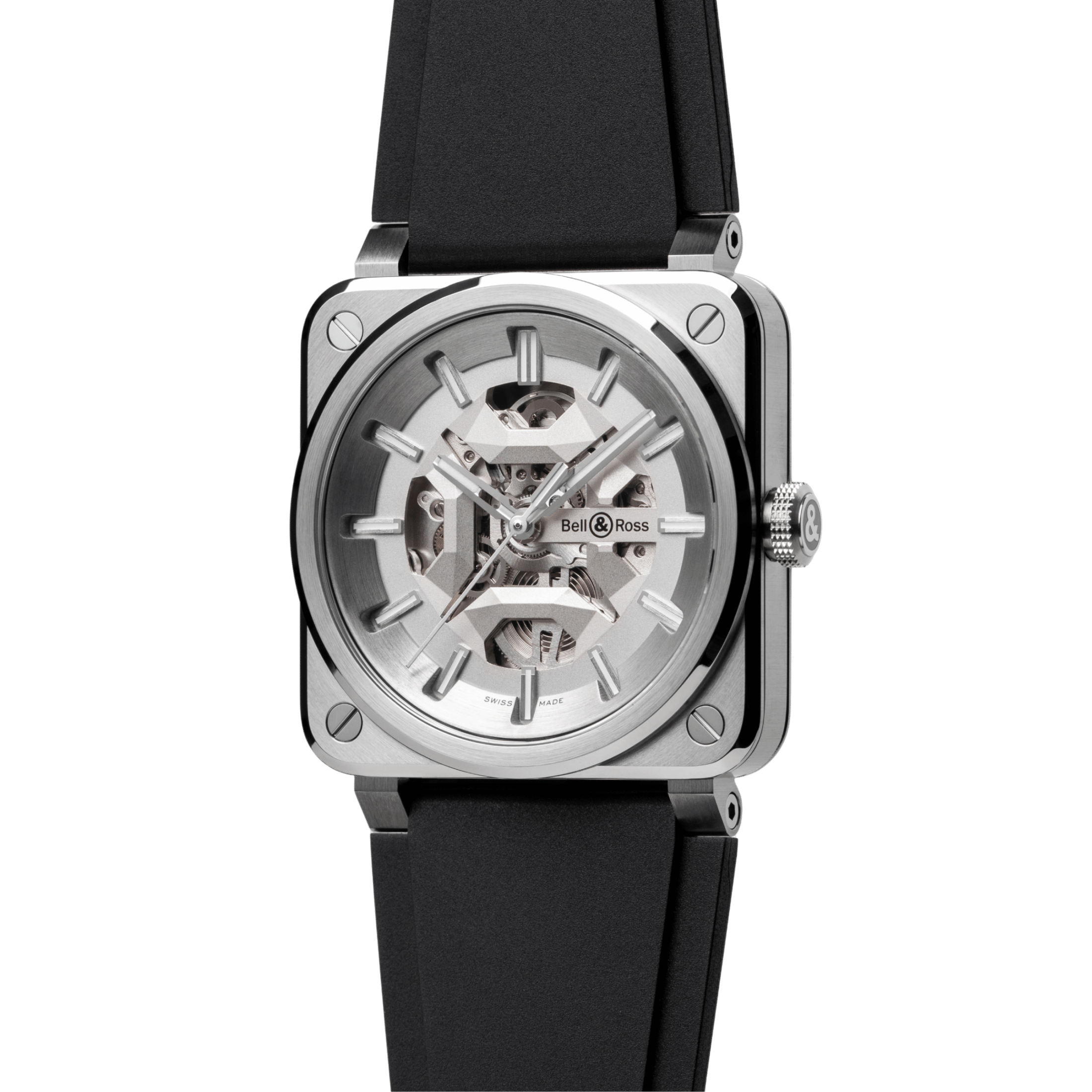 copy ofBell & Ross watch BR 03 Skeleton Black Ceramic automatic 41 mm rubber strap