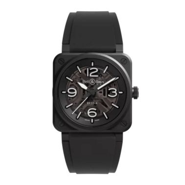 Bell & Ross watch BR 03 Skeleton Black Ceramic automatic 41 mm rubber strap