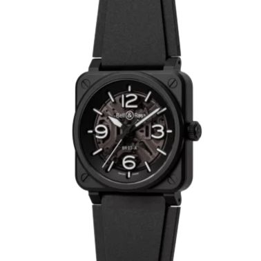 Bell & Ross watch BR 03 Skeleton Black Ceramic automatic 41 mm rubber strap