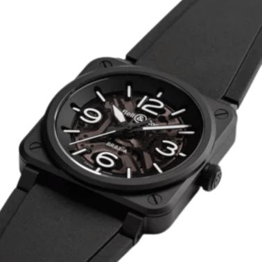 Bell & Ross watch BR 03 Skeleton Black Ceramic automatic 41 mm rubber strap