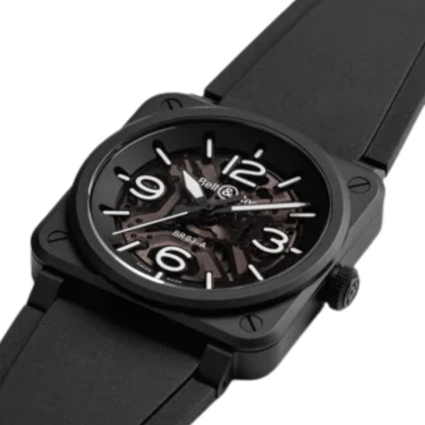 Bell & Ross watch BR 03 Skeleton Black Ceramic automatic 41 mm rubber strap