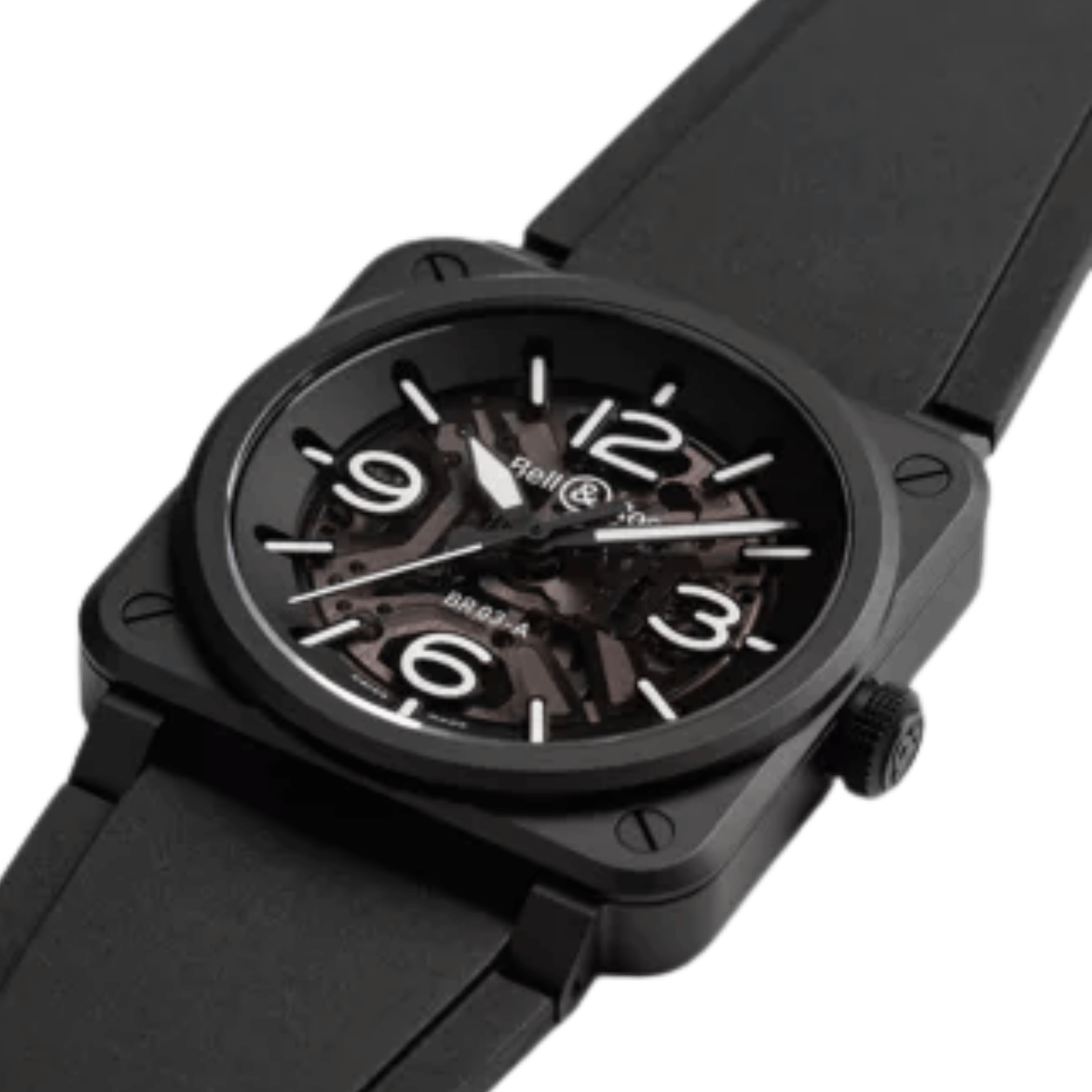 Bell & Ross watch BR 03 Skeleton Black Ceramic automatic 41 mm rubber strap