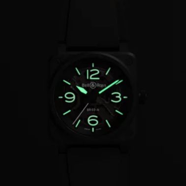 Bell & Ross watch BR 03 Skeleton Black Ceramic automatic 41 mm rubber strap