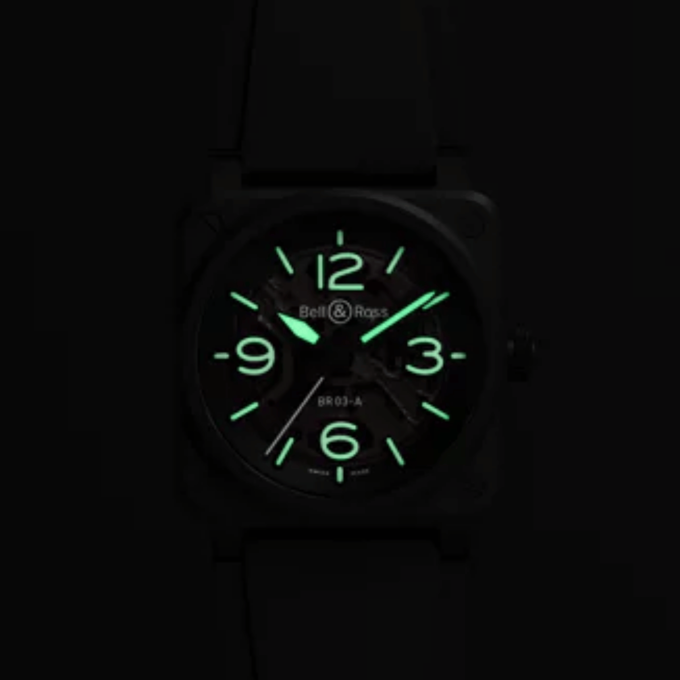 Bell & Ross watch BR 03 Skeleton Black Ceramic automatic 41 mm rubber strap