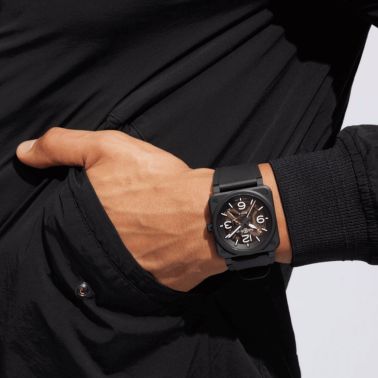 Bell & Ross watch BR 03 Skeleton Black Ceramic automatic 41 mm rubber strap