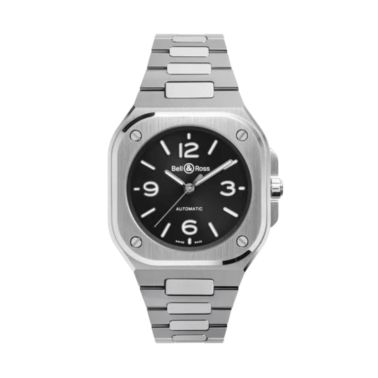 Montre Bell & Ross BR 05 Black Steel automatique cadran noir bracelet acier 36 mm