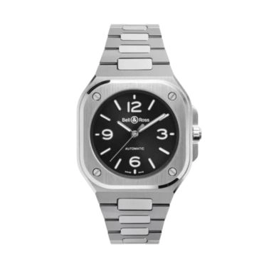 Montre Bell & Ross BR 05 Black Steel automatique cadran noir bracelet acier 36 mm