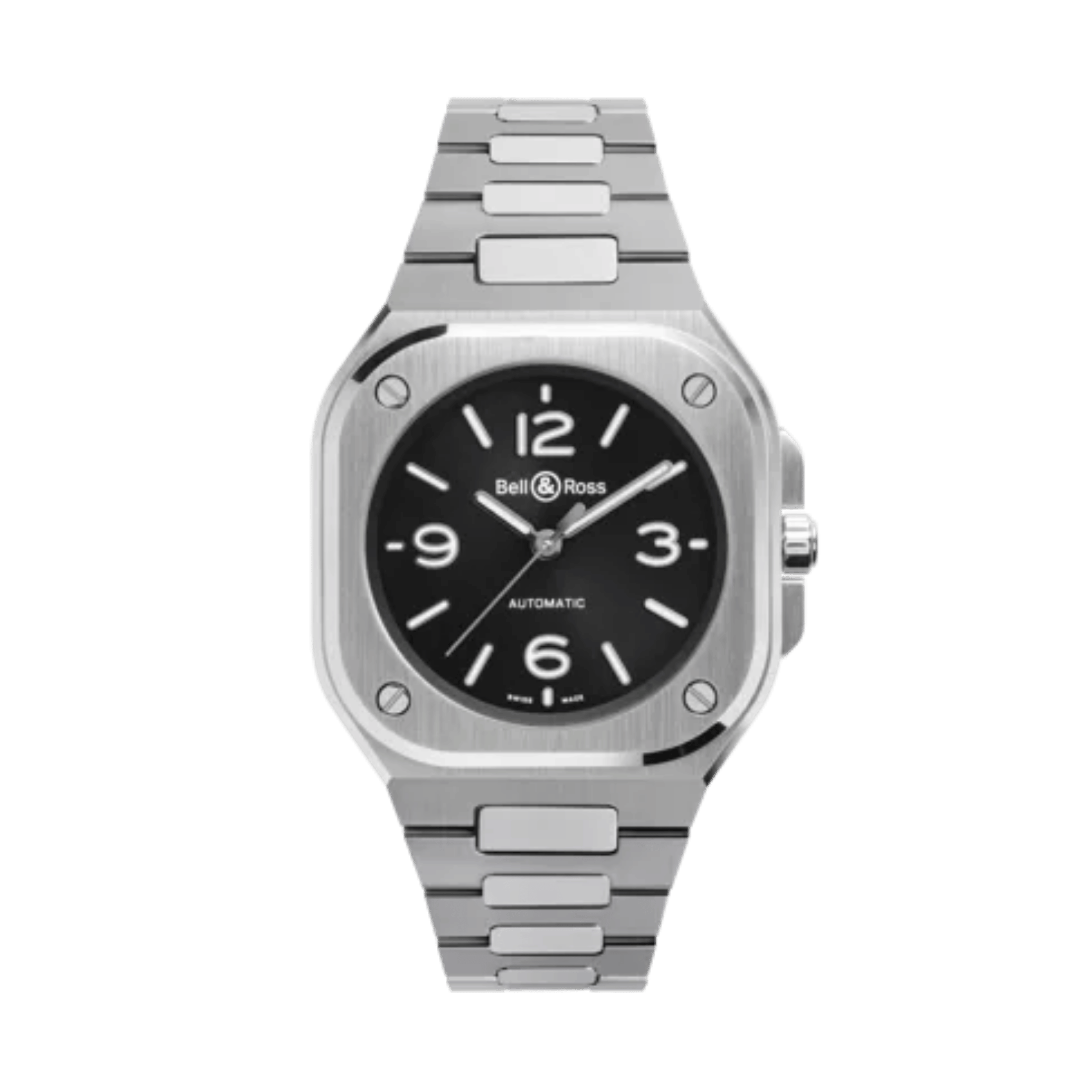 Watch Bell & Ross BR 05 Black Steel automatic black dial steel bracelet 36 mm