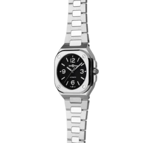 Watch Bell & Ross BR 05 Black Steel automatic black dial steel bracelet 36 mm