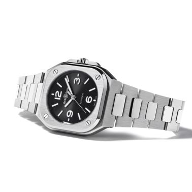 Watch Bell & Ross BR 05 Black Steel automatic black dial steel bracelet 36 mm