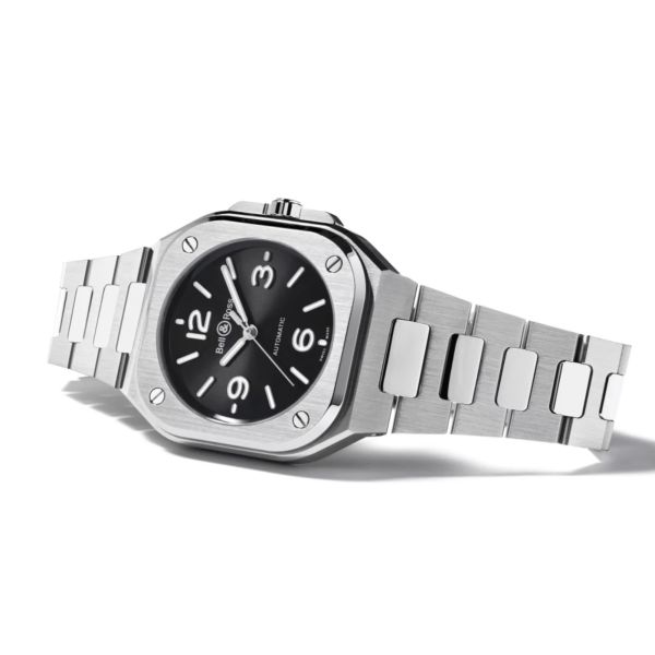 Watch Bell & Ross BR 05 Black Steel automatic black dial steel bracelet 36 mm