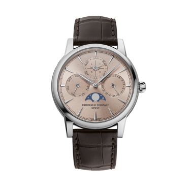 Montre Frederique Constant Manufacture Classic Perpetual Calendar automatique cadran saumon bracelet cuir 40 mm