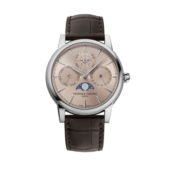 Frederique Constant Manufacture Classic Perpetual Calendar automatic salmon dial leather strap 40 mm