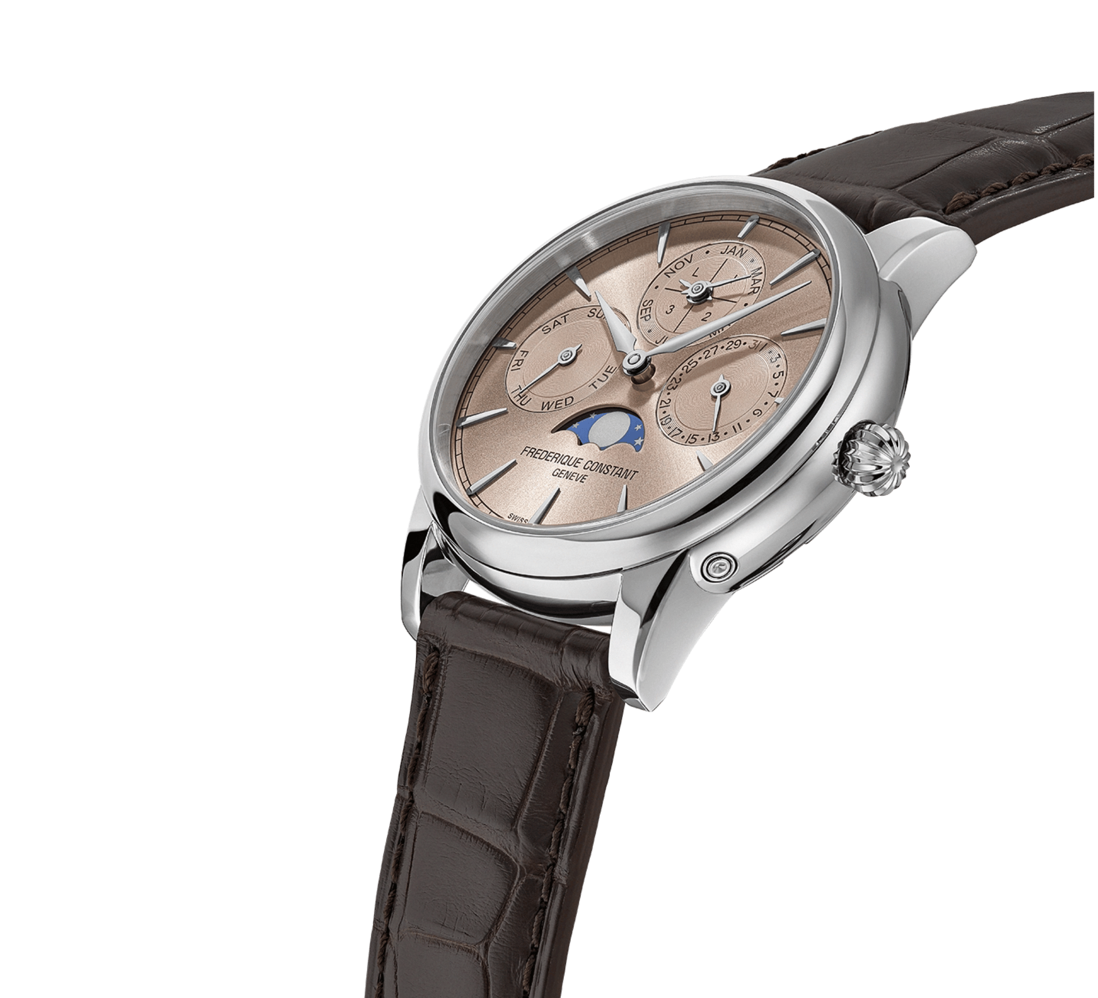 Frederique Constant Manufacture Classic Perpetual Calendar automatic salmon dial leather strap 40 mm