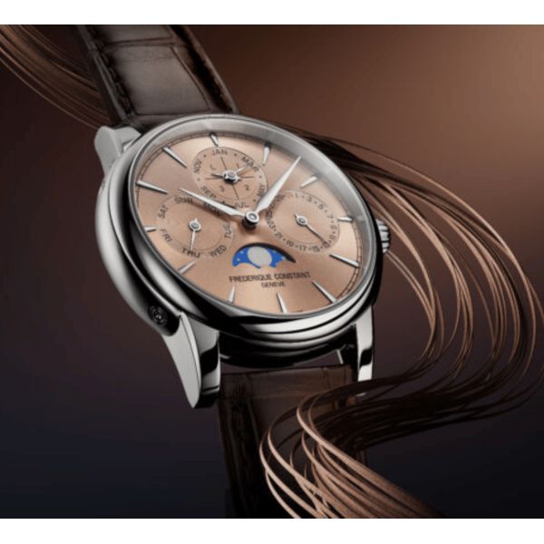 Frederique Constant Manufacture Classic Perpetual Calendar automatic salmon dial leather strap 40 mm