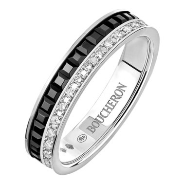 Alliance Boucheron Quatre Black Edition en or blanc PVD noir et diamants JAL00227