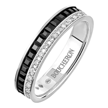 Alliance Boucheron Quatre Black Edition en or blanc PVD noir et diamants