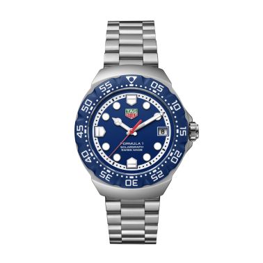 Montre TAG Heuer Formula 1 Solargraph cadran bleu bracelet acier 38 mm