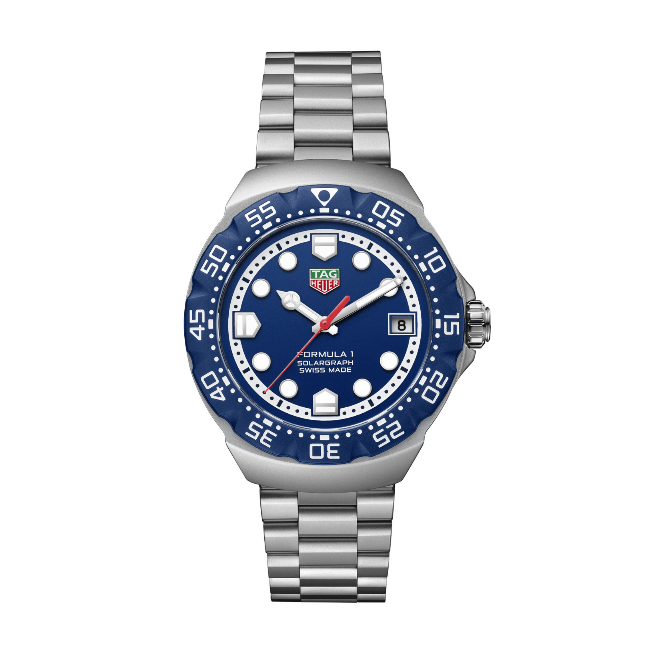TAG Heuer Formula 1 Solargraph blue dial steel bracelet 38 mm