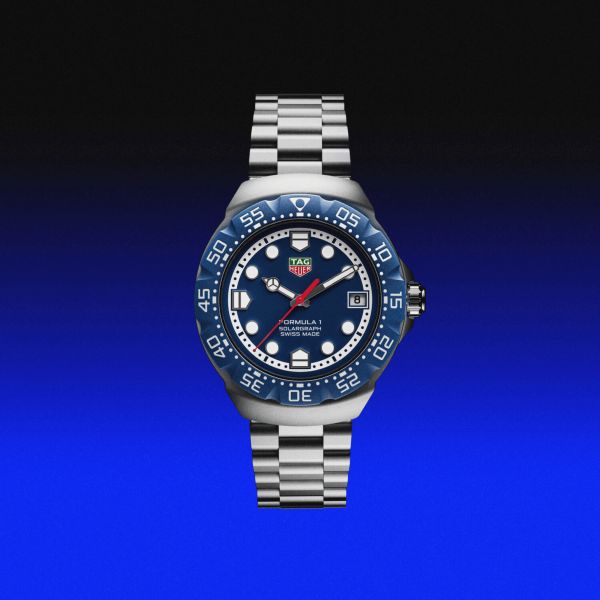 TAG Heuer Formula 1 Solargraph blue dial steel bracelet 38 mm