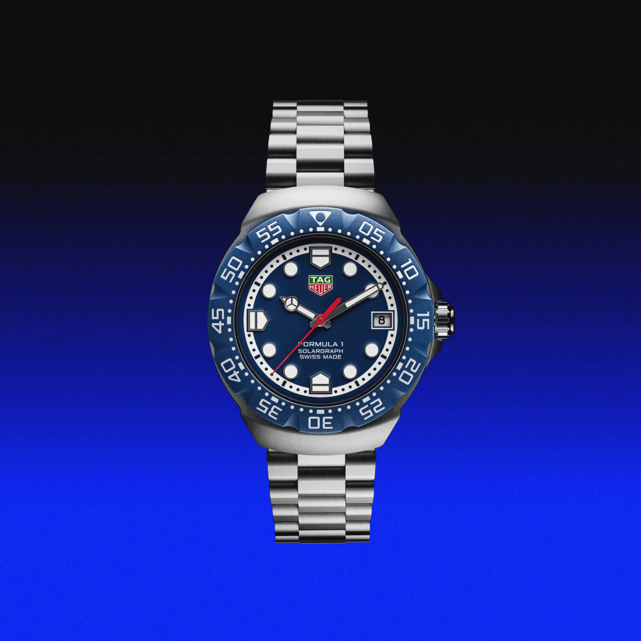 TAG Heuer Formula 1 Solargraph blue dial steel bracelet 38 mm