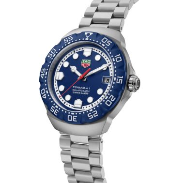 TAG Heuer Formula 1 Solargraph blue dial steel bracelet 38 mm