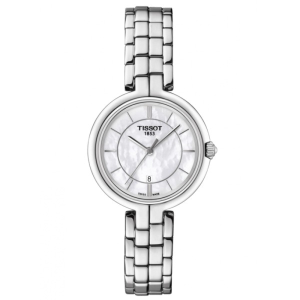 Montre Tissot T-Lady Flamingo quartz cadran nacre bracelet acier 30 mm