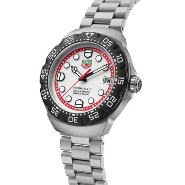 Montre TAG Heuer Formula 1 Solargraph cadran blanc bracelet acier 38 mm