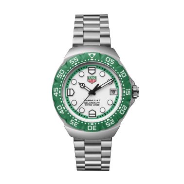 Montre TAG Heuer Formula 1 Solargraph cadran blanc bracelet acier 38 mm