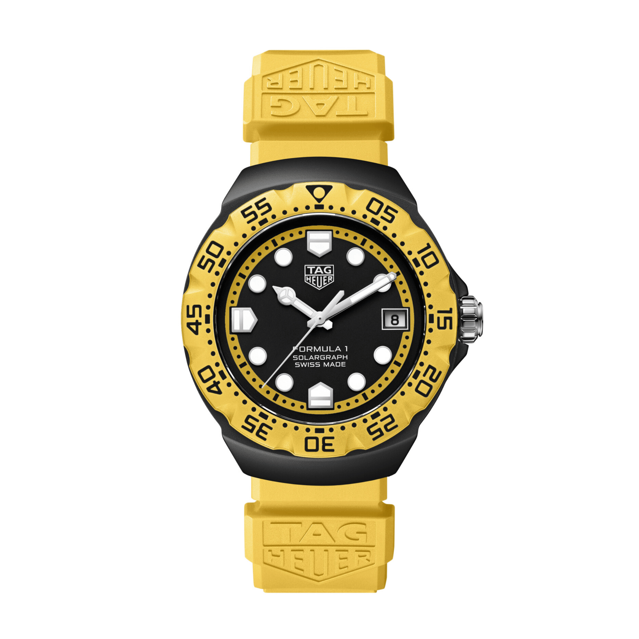 TAG Heuer Formula 1 Solargraph black dial rubber strap 38 mm