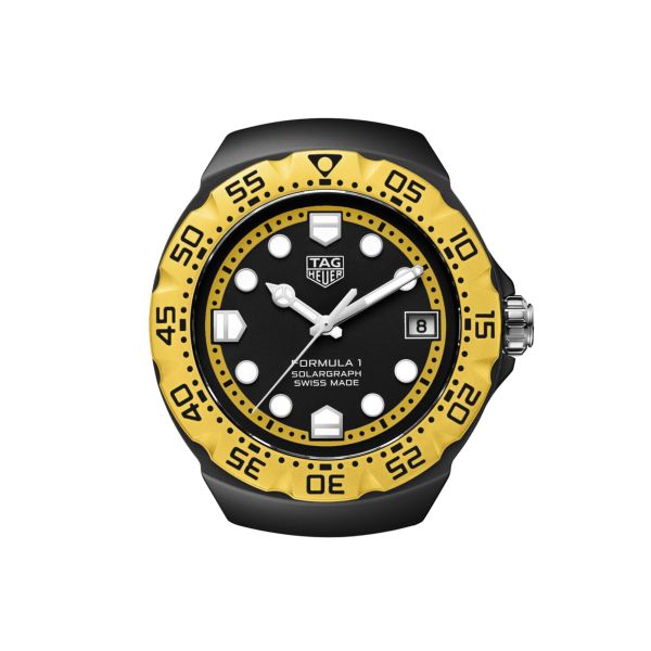 TAG Heuer Formula 1 Solargraph black dial rubber strap 38 mm