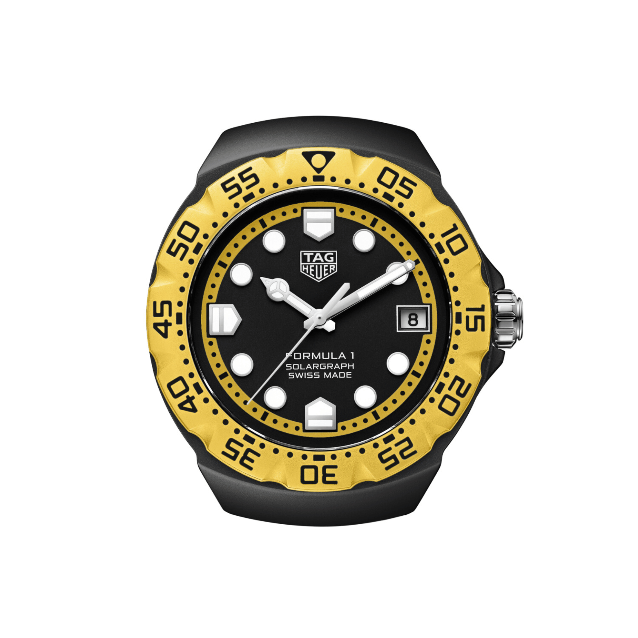 TAG Heuer Formula 1 Solargraph black dial rubber strap 38 mm