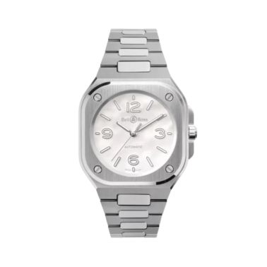 Montre Bell and Ross BR 05 Mother of Pearl Steel automatique cadran nacre blanche bracelet acier 36 mm