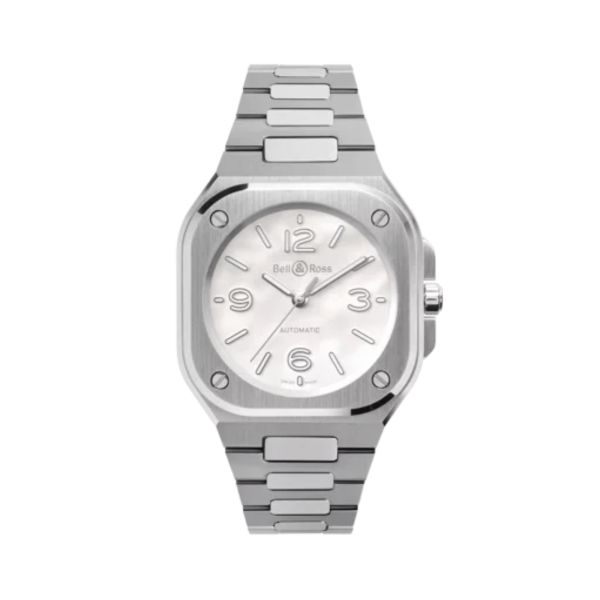 Watch Bell & Ross BR 05 Mother of Pearl Steel Automatic White Mother of Pearl Dial Steel Strap 36 mm