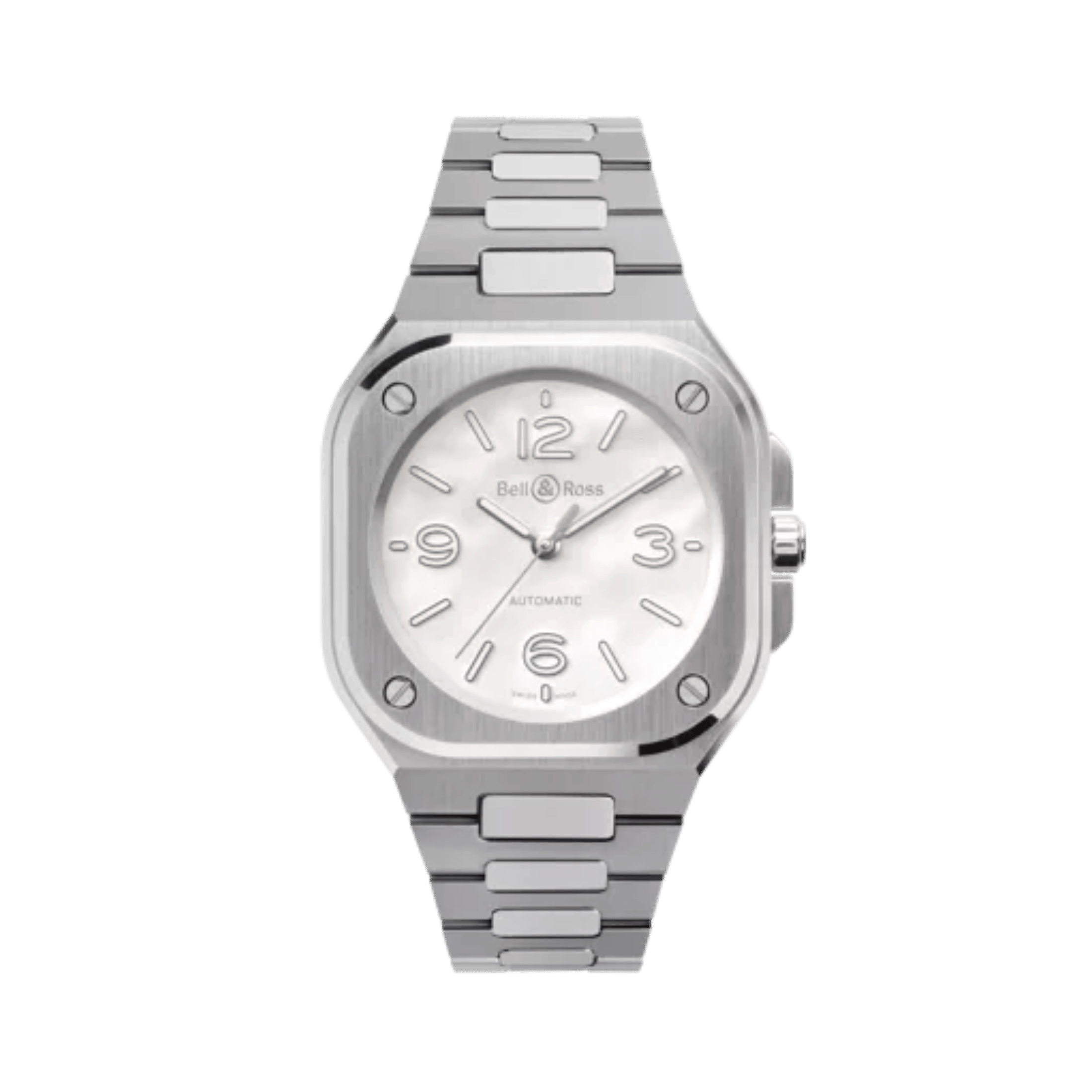 Watch Bell & Ross BR 05 Mother of Pearl Steel Automatic White Mother of Pearl Dial Steel Strap 36 mm