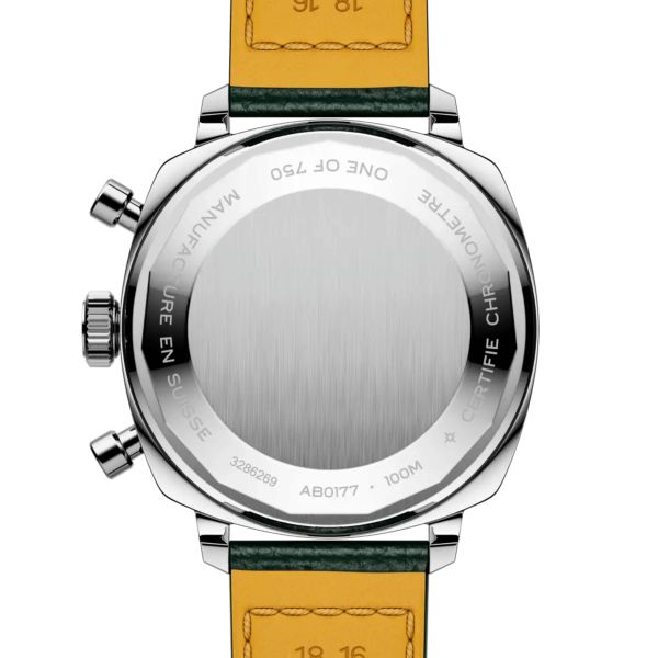 Breitling Top Time B01 Racing automatic watch, green dial, green leather strap, 38 mm