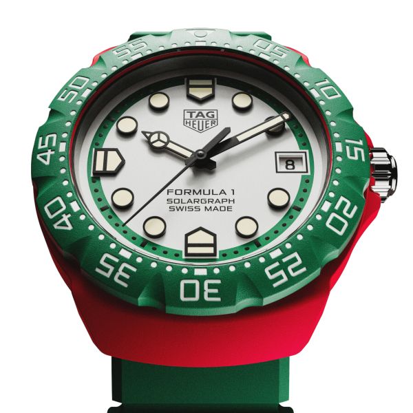 Montre TAG Heuer Formula 1 Solargraph TH-Polylight cadran blanc bracelet caoutchouc 38 mm