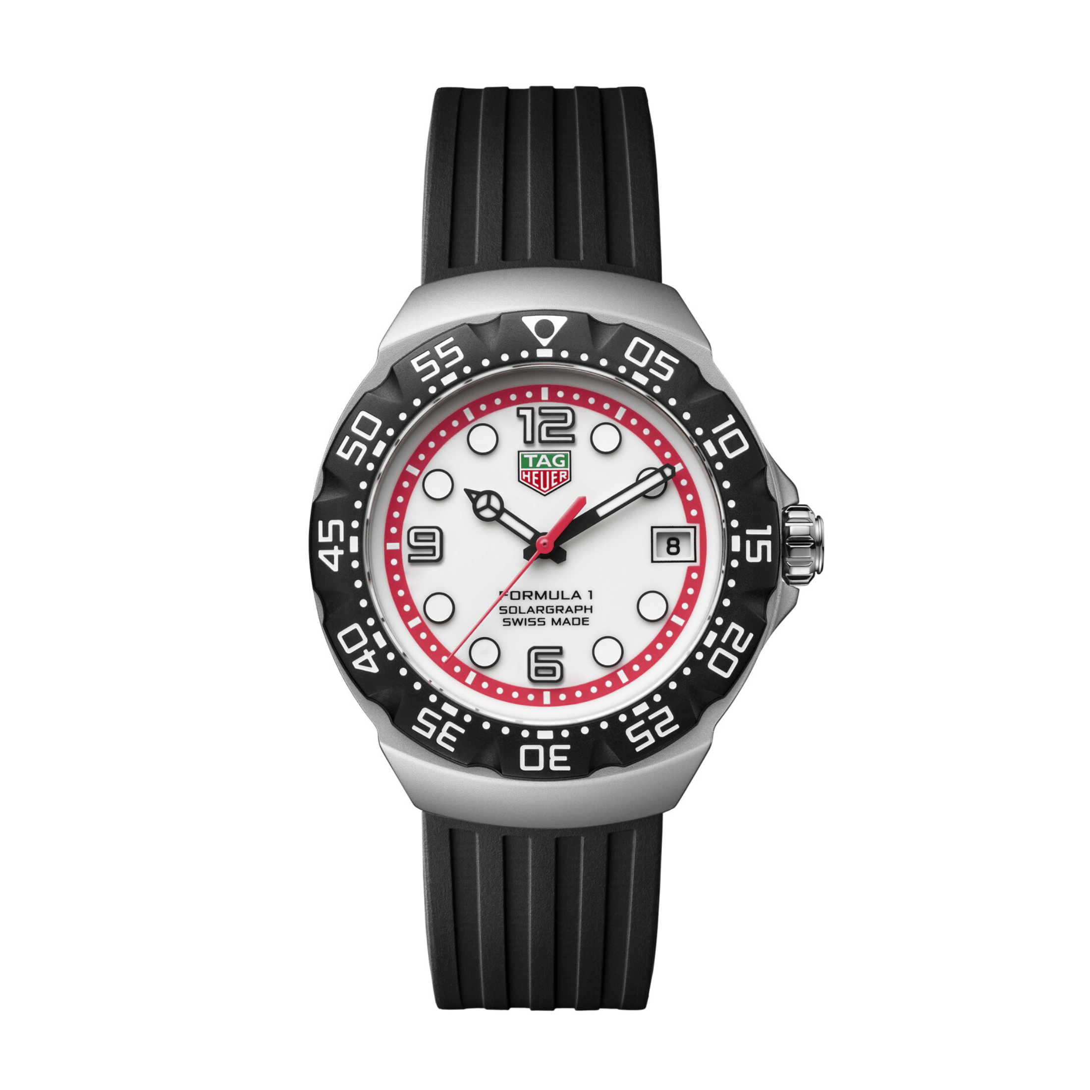 ofTAG Heuer Formula 1 Solargraph white dial rubber strap 38 mm