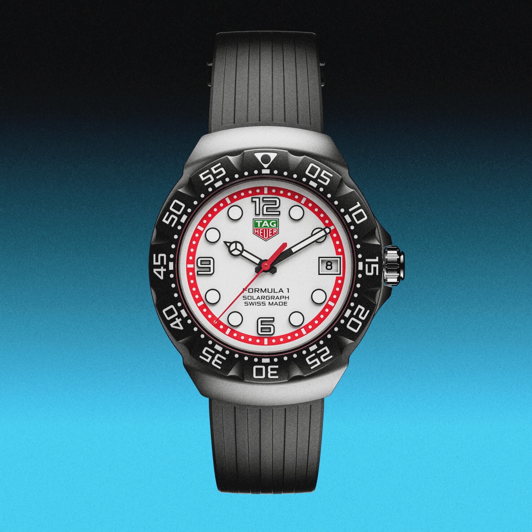 ofTAG Heuer Formula 1 Solargraph white dial rubber strap 38 mm