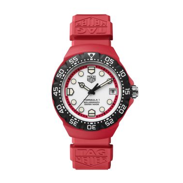 Montre TAG Heuer Formula 1 Solargraph TH-Polylight cadran blanc bracelet caoutchouc 38 mm