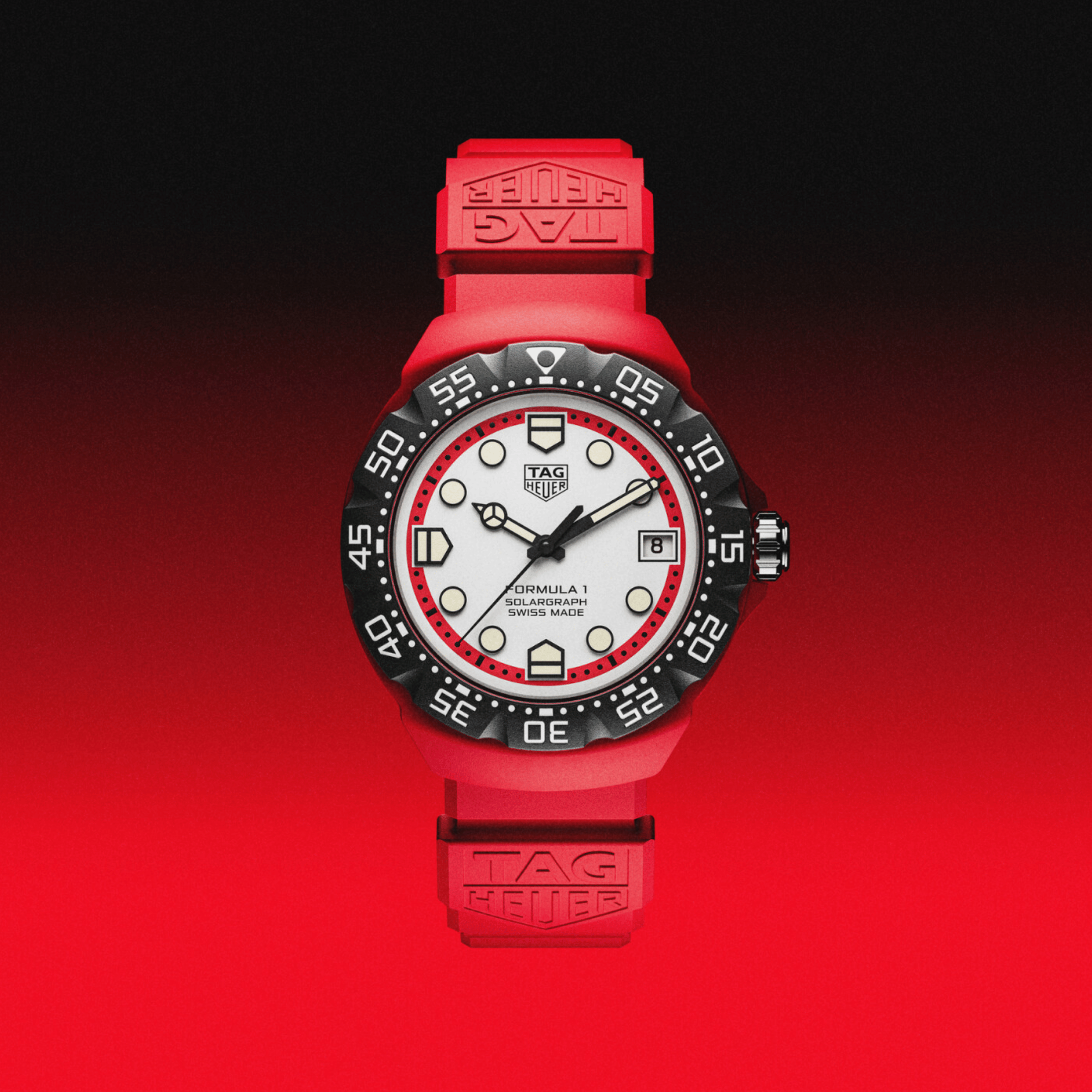 TAG Heuer Formula 1 Solargraph TH-Polylight white dial rubber strap 38 mm