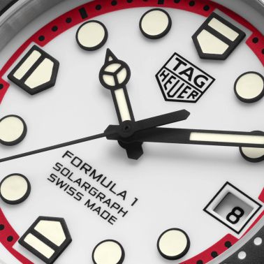 Montre TAG Heuer Formula 1 Solargraph TH-Polylight cadran blanc bracelet caoutchouc 38 mm