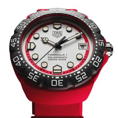 Montre TAG Heuer Formula 1 Solargraph TH-Polylight cadran blanc bracelet caoutchouc 38 mm