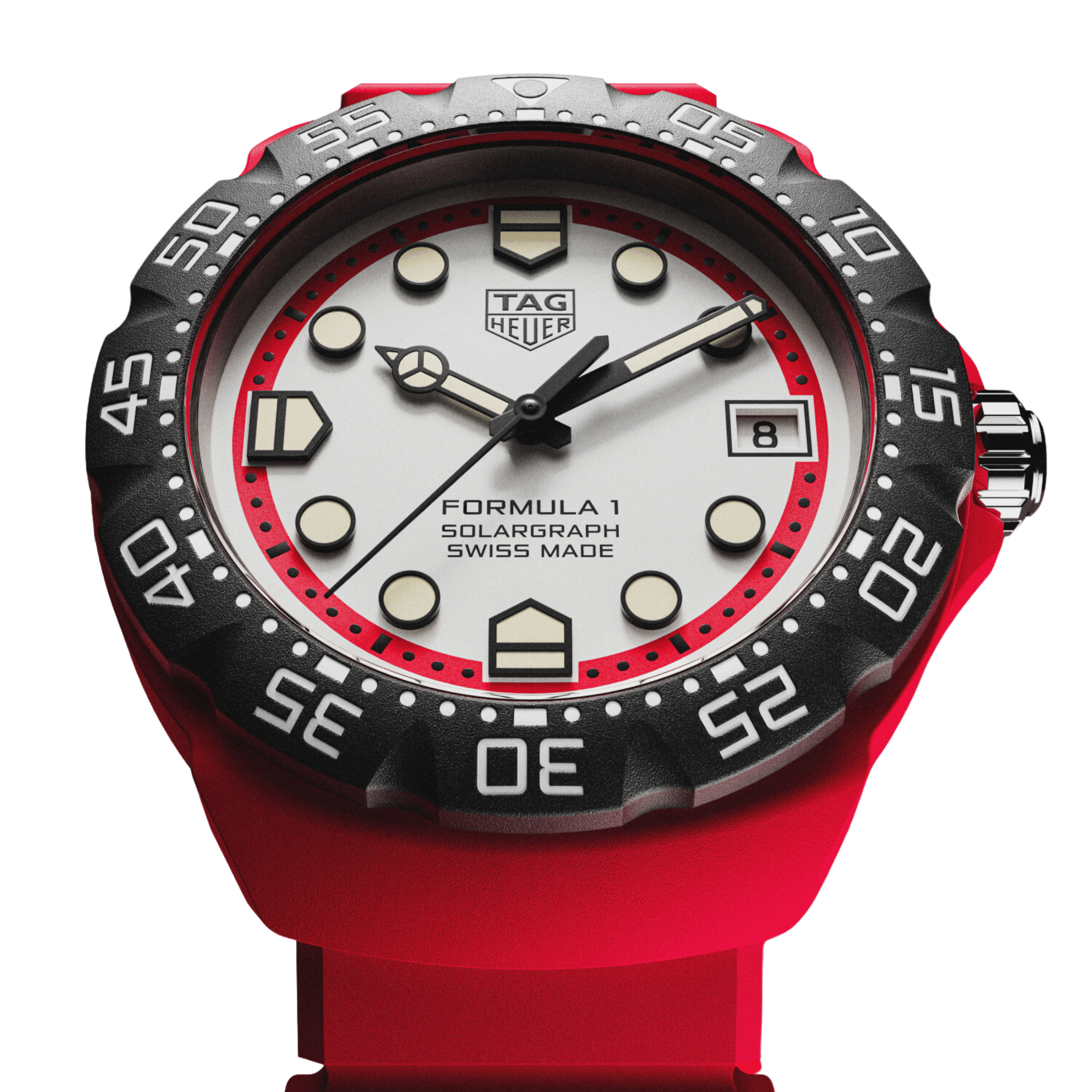 TAG Heuer Formula 1 Solargraph TH-Polylight white dial rubber strap 38 mm