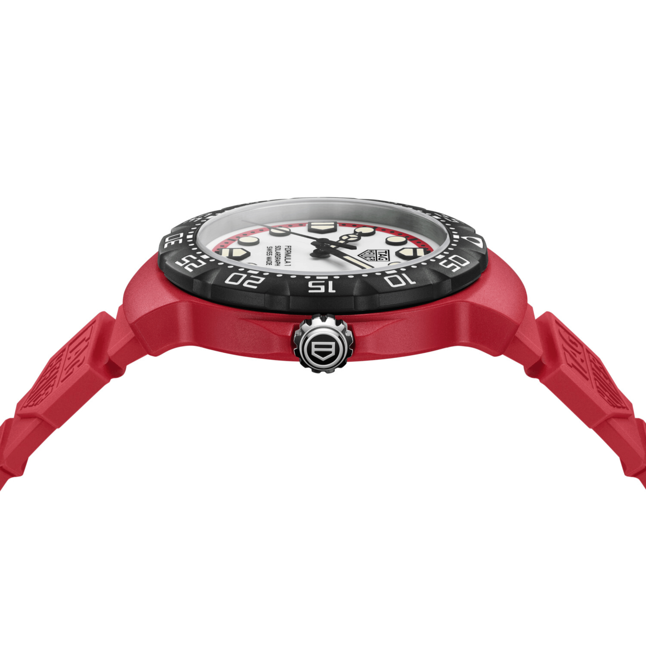 Montre TAG Heuer Formula 1 Solargraph TH-Polylight cadran blanc bracelet caoutchouc 38 mm