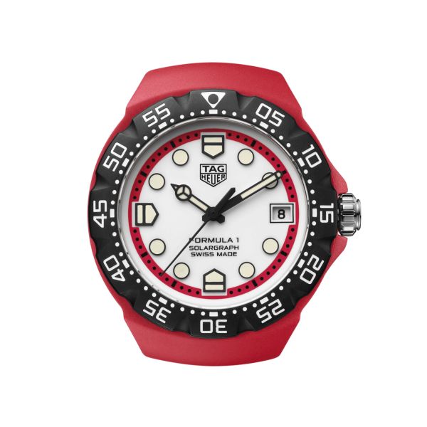 Montre TAG Heuer Formula 1 Solargraph TH-Polylight cadran blanc bracelet caoutchouc 38 mm