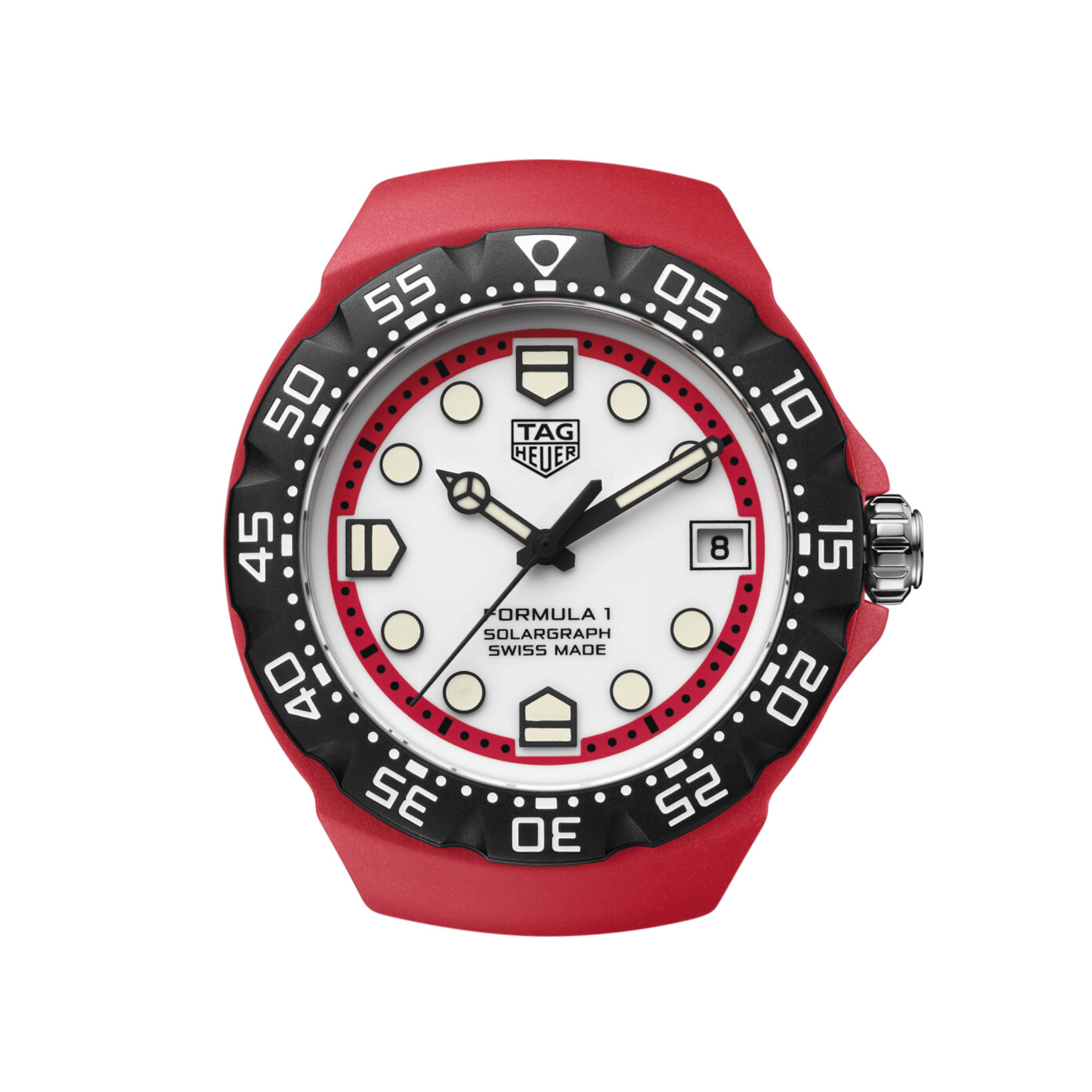 Montre TAG Heuer Formula 1 Solargraph TH-Polylight cadran blanc bracelet caoutchouc 38 mm